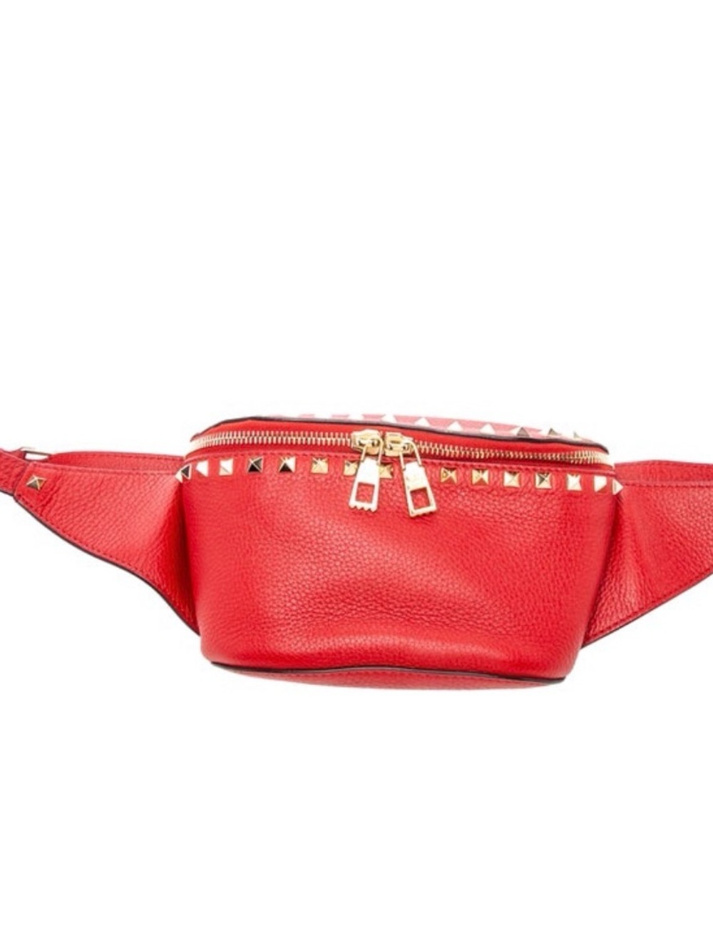 Valentina Rock stud red  Belt Leather Waist Bag